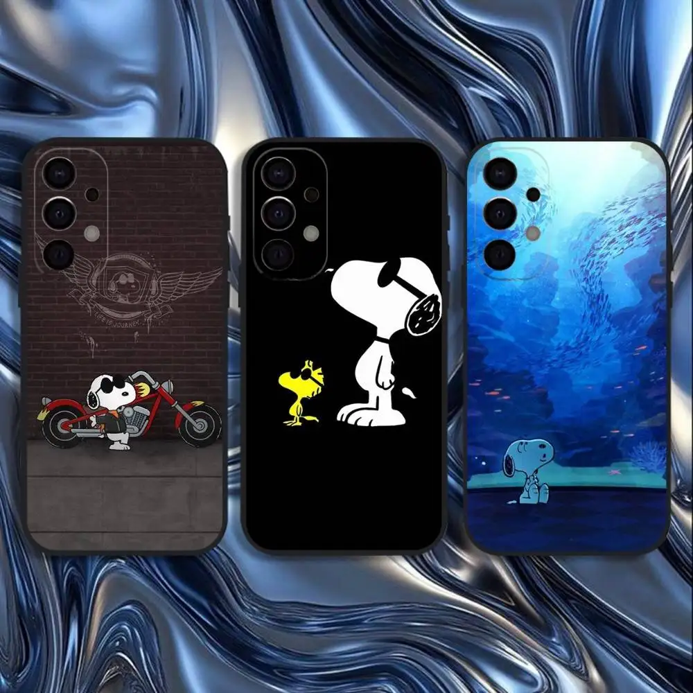 

Cartoon S-Snoopys Phone Case For Samsung S25,S24,S21,S22,S23,S30,Ultra,S20,Plus,Fe,Lite,5G Black Cover