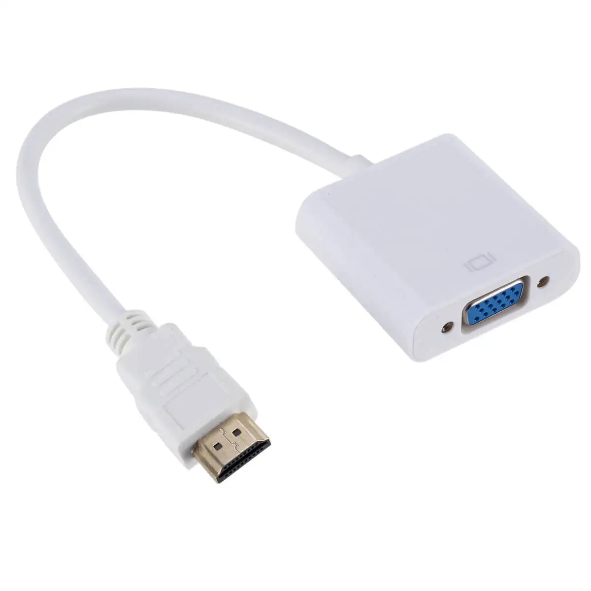 HDMI para Cabo Adaptador VGA, Adaptador de Vídeo HD, Suporta Conversão 1080P, Adequado para Computador, TV, Projetor, Sem Áudio