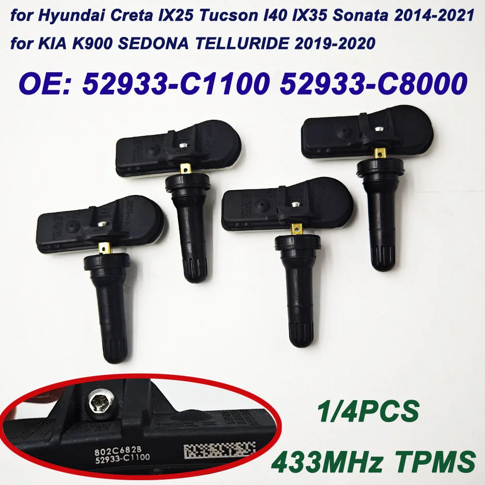 NEW OE TPMS 52933C1100 52933-C1100 52933-C8000 52933C8000 Tire Pressur Sensor for Hyundai Sonata Tucson Santa Fe Kia 2015-2020