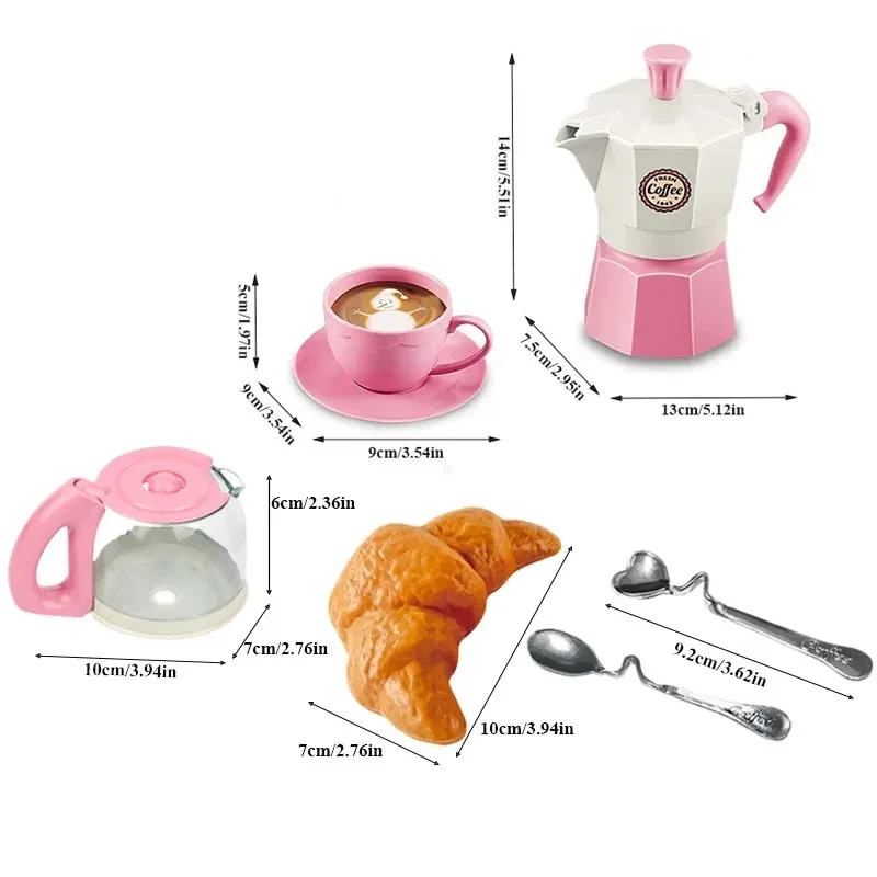 Simulação Coffee Tableware Set para Crianças, DIY Afternoon Tea Game, Brinquedos Educativos, Play House, Cozinha ao ar livre, 11pcs