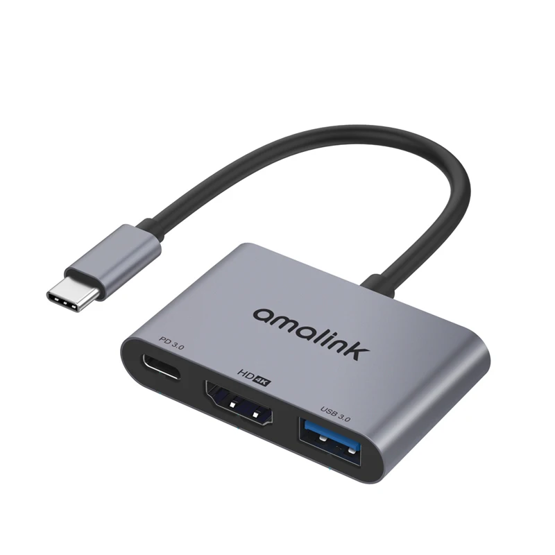 PD 充電 4K@30Hz 延長ケーブル USB 同期コントローラー アダプター ドック ステーション Type-C to HDMI 互換アダプター USB ハブ