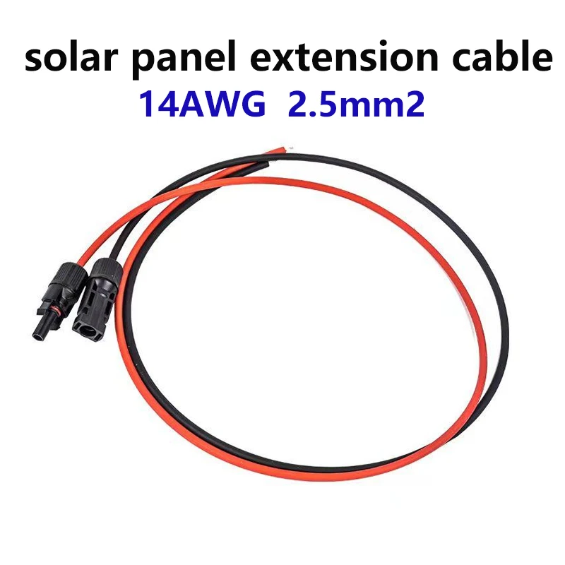 14AWG 2.5mm2 Solar Panel Photovoltaic Extension Tinned Copper Electrical Wires for Outdoor Boat Marine Auto Car RV PV Systems