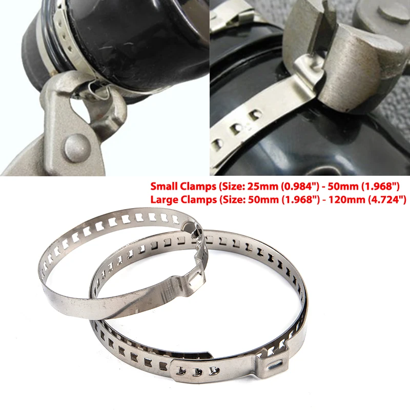 

2 Pcs Universal Stainless Steel Shaft Cv Joint Boat Crimp Clamp Kit Driveshaft Cv Boat Clamp 25- 50Mm 50- 120Mm Adjustable