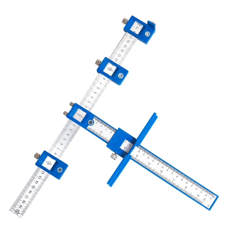 Localizzatore di punzoni per trapano per la lavorazione del legno Kit di maschere Guida per trapano Maniglia per armadio Manopola Modello Localizzatore Strumento per punzonatura per la lavorazione del legno