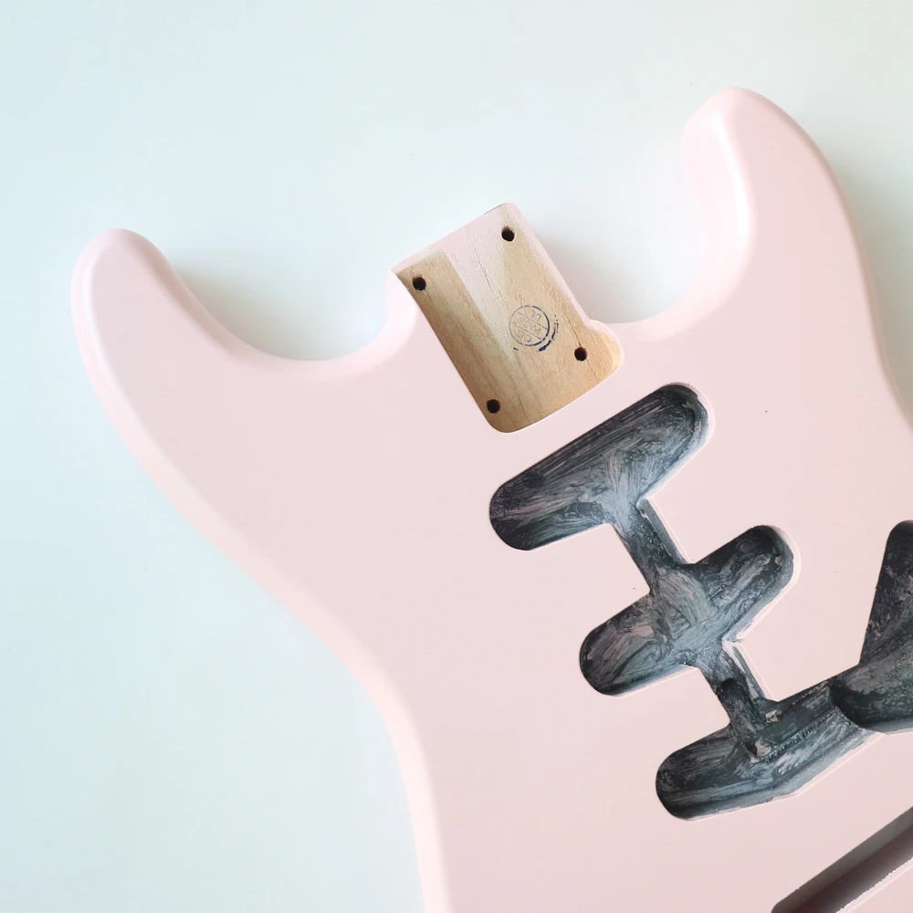 Donlis Alder Shell Pink ST Guitar Body Nitro Satin Finished for Custom SSS Electric Guitar Kits