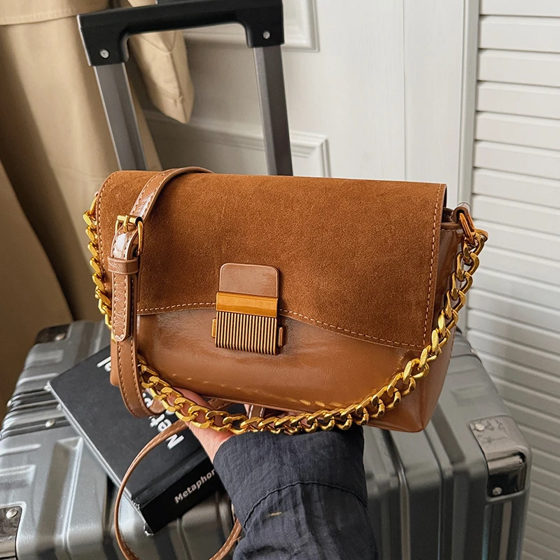 

Женская сумка из искусственной кожи + замши, модная сумка на плечо с цепочкой, роскошная дизайнерская сумка через плечо, женская маленькая трендовая сумка-клатч с конвертом