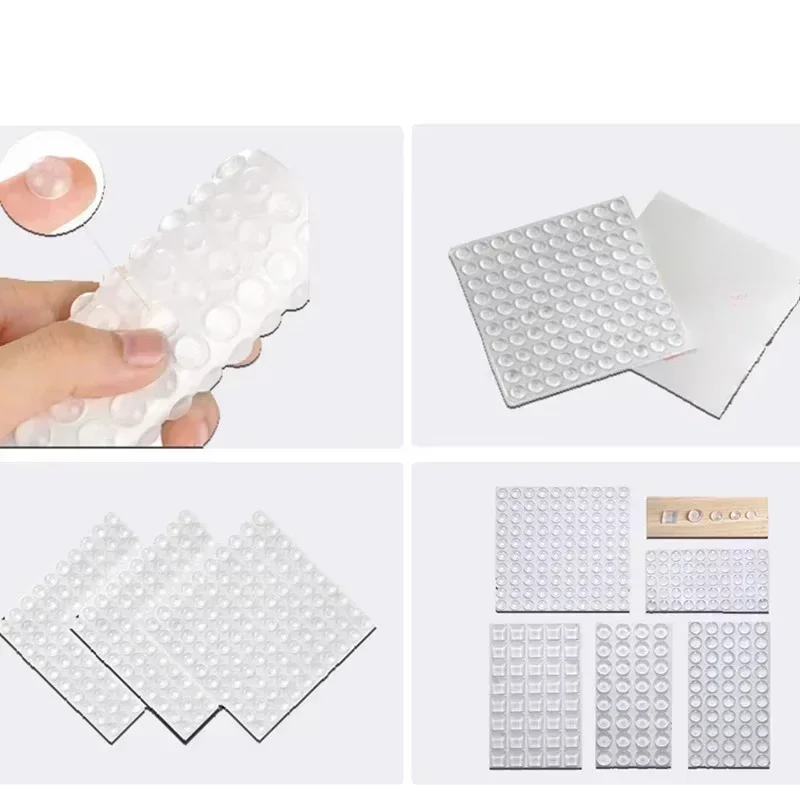 Palang Pintu Transparan Mini Silikon 100/200/300 Buah Meja Penyangga Senyap Anti-tabrakan, Kursi, Bantalan Pelindung Furnitur Kabinet