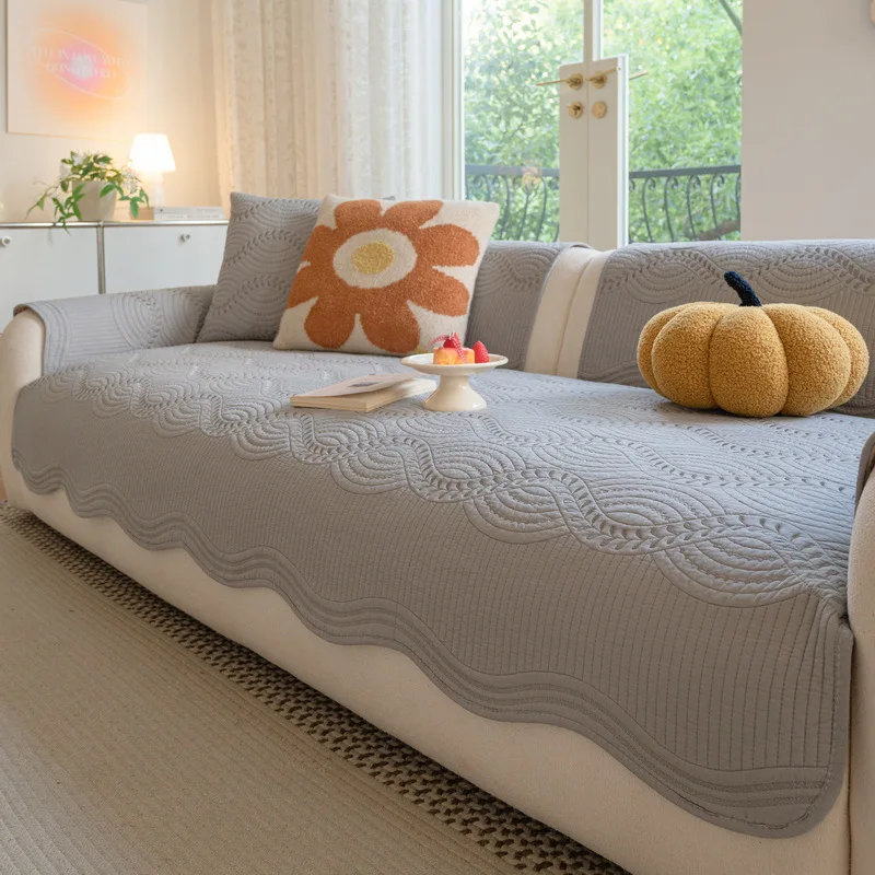 Nordic Universal Sofa Cover for Living Room Non-Slip Soild Color Thick Sofa Cushion Four Seasons Universal Sofa Towel Home Decor