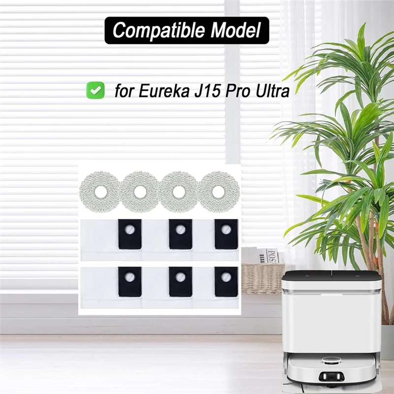 قطع غيار ABRG لـ Eureka J15 Pro Ultra جهاز آلي لتنظيف الأتربة أكياس الغبار وسادات الممسحة