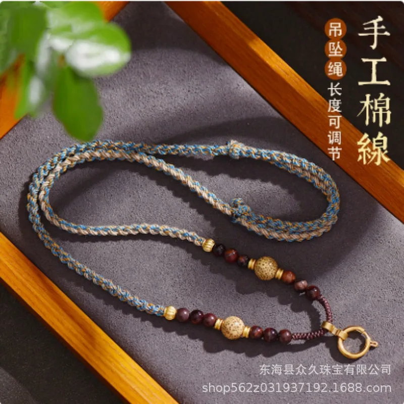 

Тибетское свернутое хлопковое ожерелье на шею из чистого нефрита ручной работы с подходящим бренд Tangka Buddha Quick Release Lucky Jew