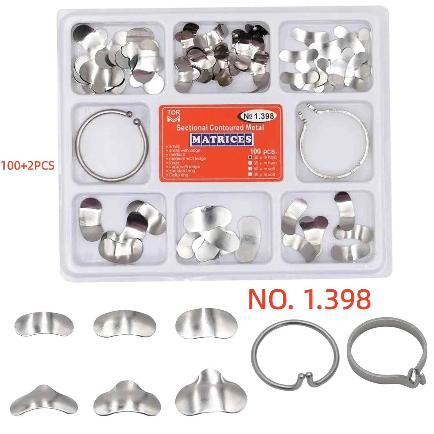 

Dental Sectional Matrix Metal Matrix Bands Sectional Contoured Matrices System Dentistry Resin Clamping Seperating Ring