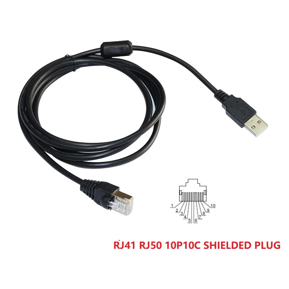 USB 2.0 A TO RJ41 RJ50 10P10C SCANNER DATA CABLE FOR LEUZE SCANNER TO PC KABLE COMPATIABLE WITH P/N 50138360