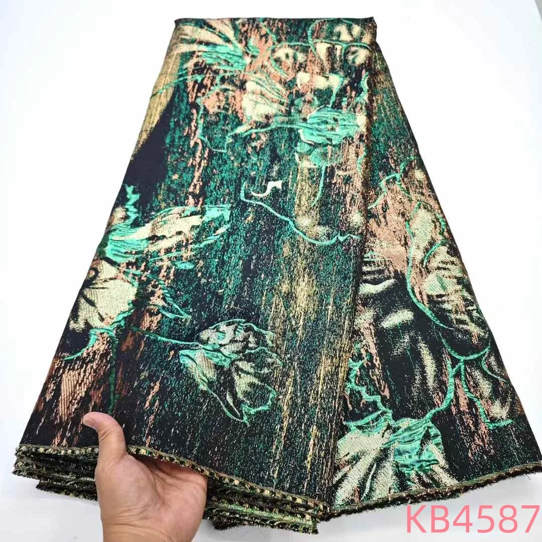 

Classical Solid Jacquard Borcade High Quality Embroidered Lace 2025 Nigerian Blue Organza Tulle Lace Fabric For Sewing KB4587