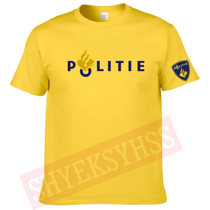 Netherlands Politie bedrucktes T-Shirt Herren T-Shirt Mode Kurzarm hochwertige 100% Baumwolle O-Neck T-Shirt