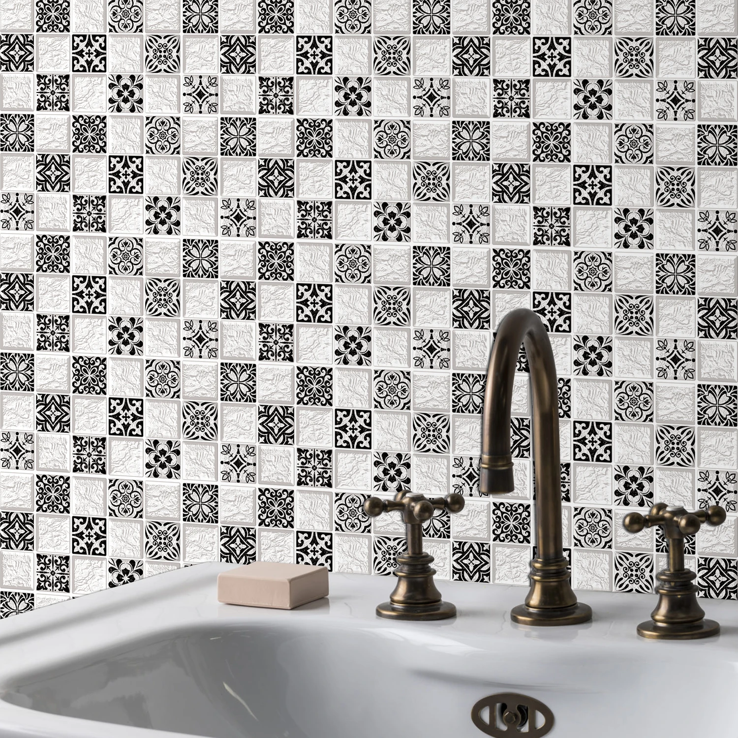 

6/12/24 pieces of wall tile stickers 30x15cm self-adhesive waterproof stickers used for kitchen and bathroom decoration