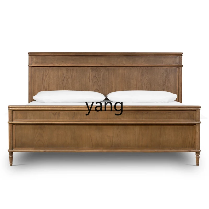 

LMM Black double Bed Antique 1.8 Bed Villa Master Bedroom Furniture