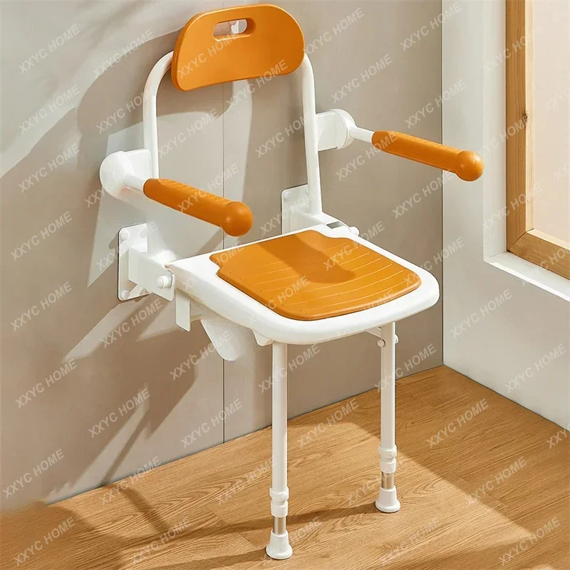 Bathroom Bath Chair for Elderly Pregnant Women Wall Mounted Foldable Toilet Shower Seat Non-slip Bath Stool Bathroom Furniture M