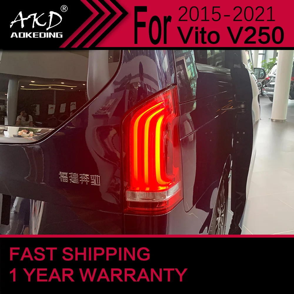 

Автомобильные фары для Benz VITO V250 V260, светодиодный задний фонарь 2016-2021 W447, задний стоп-сигнал, стоп-сигнал, DRL, задний ход, автомобильные аксессуары