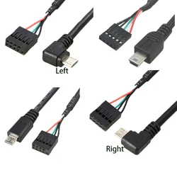PC Computer motherboard 9P to Micro USB to DuPont 2.54mm 5Pin DuPont USB to Micro USB data Cord Aluminum foil + woven mesh cable