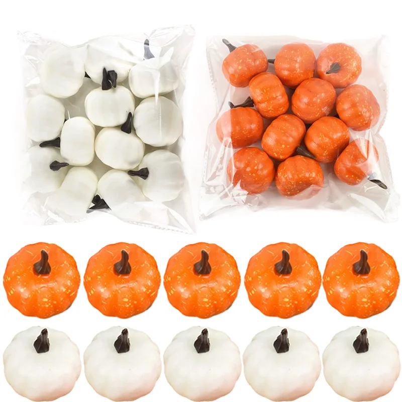 6/12 Uds calabaza simulada 5,5 cm plástico Halloween familia DIY decoración para fiestas y festivales Mini modelo vegetal TMZ