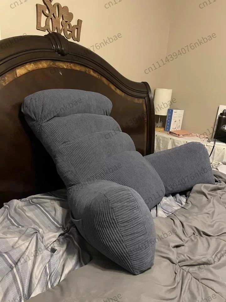 Orthopedic Bed Rest Pillow with Arms Breathable Multi-Position Backrest Cushion Removable Cover