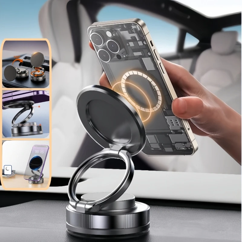 

Car Mount Vacuum Magnetic Phone Holder 360° Adjustable Foldable Strong Suction Stand for GPS Phone Auto Dashboard Phone Support