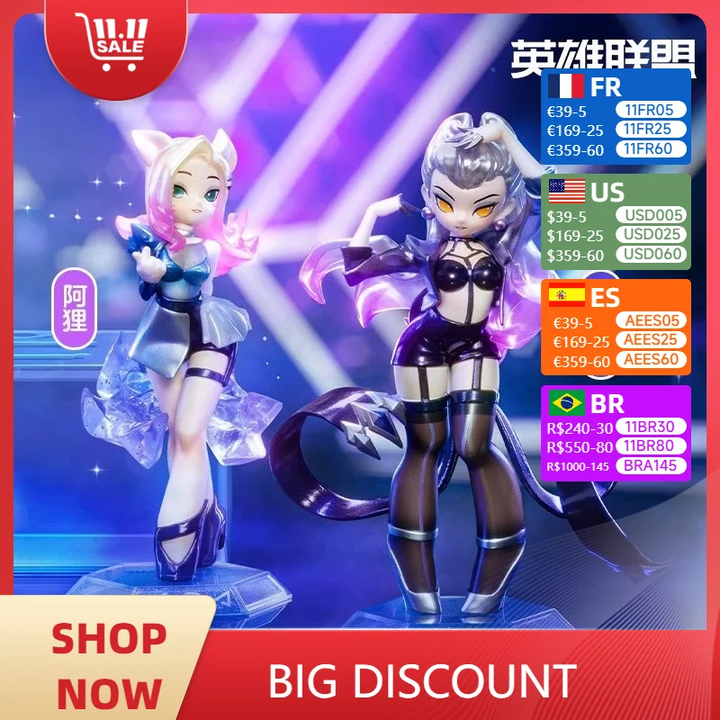 Popmart Lol Game Blind Box Toy K/Da All Out Girl Group Series Collection Model Figurine Game Desktop Decoration Christmas Gift