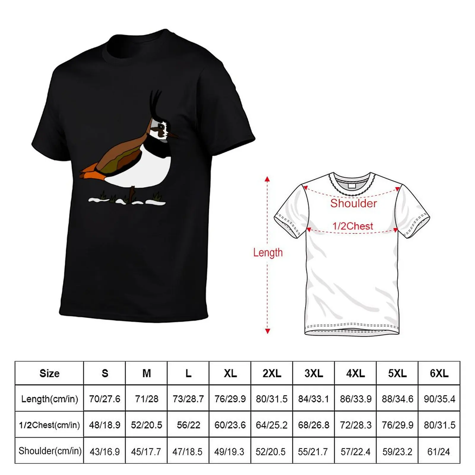 Lapwing in the snow T-Shirt new edition man clothes plus size clothes designer shirts men clothing