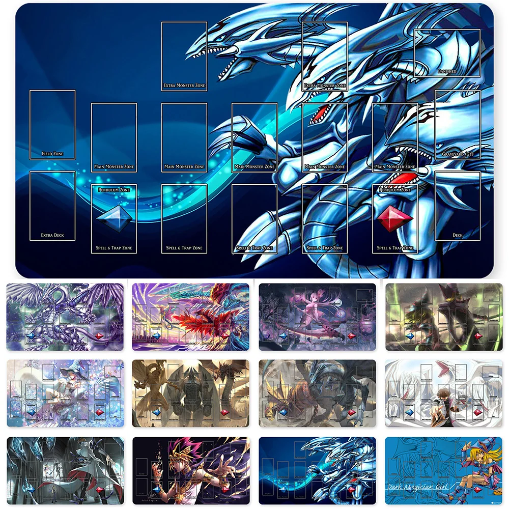 

HOT OCG Playmat Blue-eyes Ultimate Dragon Dark Magician Duel Monsters Playmats Compatible for YuGiOh TCG + Free Bag - ygo (45)