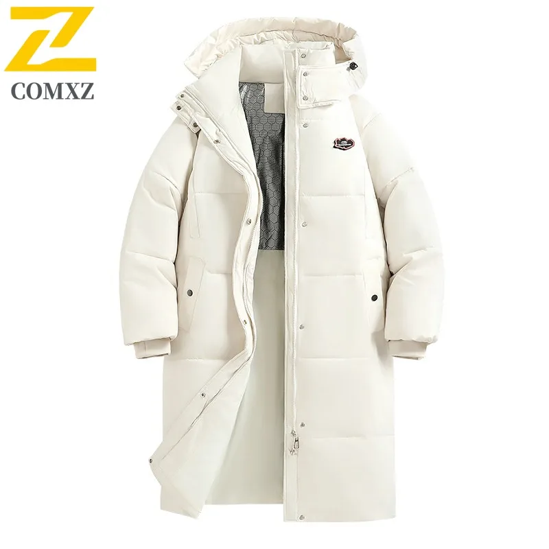 

COMXZ 2025 пара средней длины осень-зима куртка-пуховик модная модная свободная теплая хлопковая верхняя одежда с воротником-стойкой для повседневного свиданий ​