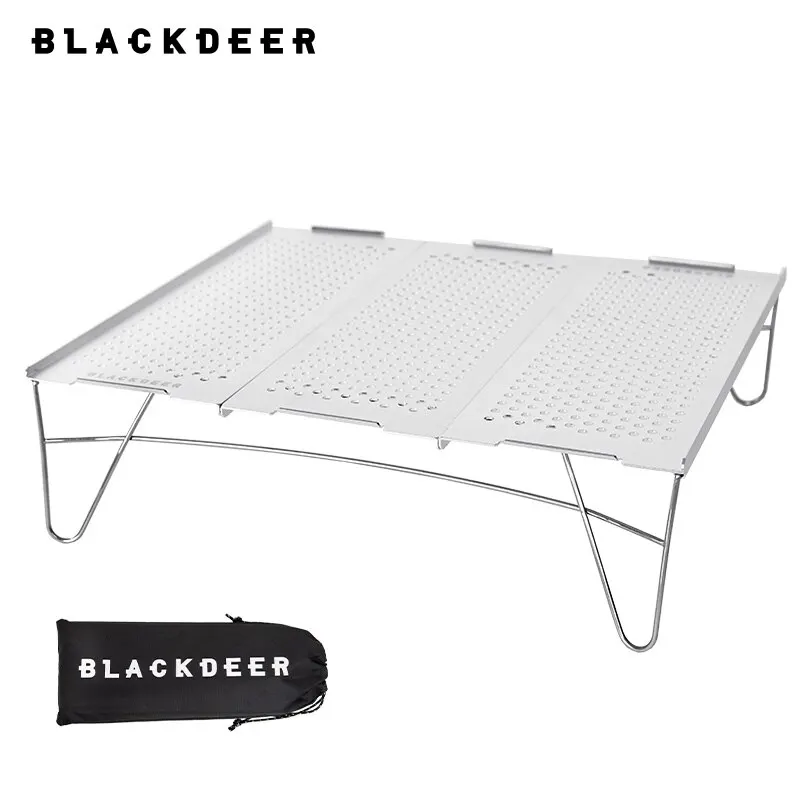 Blackdeer Outdoor Table Foldable Portable Aluminum Alloy Ultralight Camping Barbecue MINI Table Camping Furniture Silver