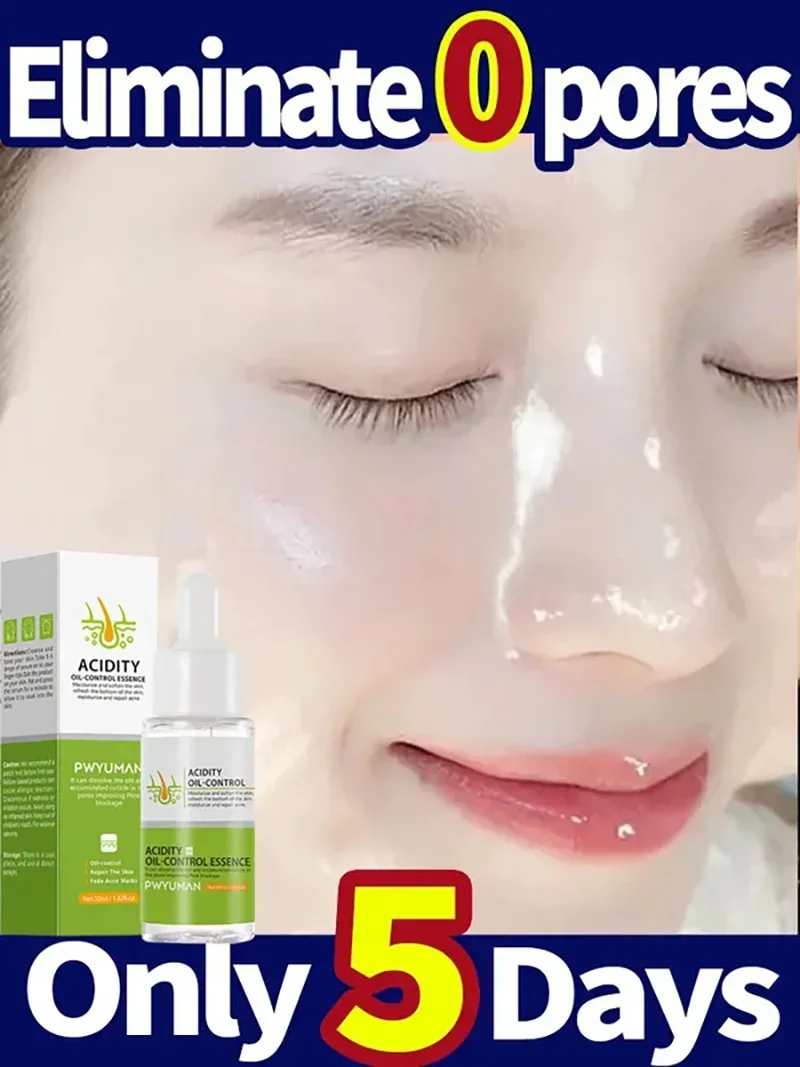 Lactobionic Acid Pore Shrinking Facial Serum Remove Blackheads Acne Oil Control Repair Essence Moisturizing Firming Skin Care