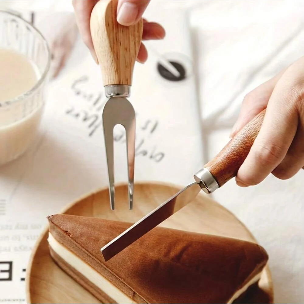 Stainless Steel Cheese Knife Includes Slicer Cutter Forks Spreader for Serving Baking Butter Knife Spatula Narrow Plane Knives