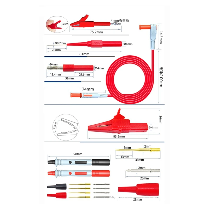 64 шт., щупы для пирсинга с иглой для прокола