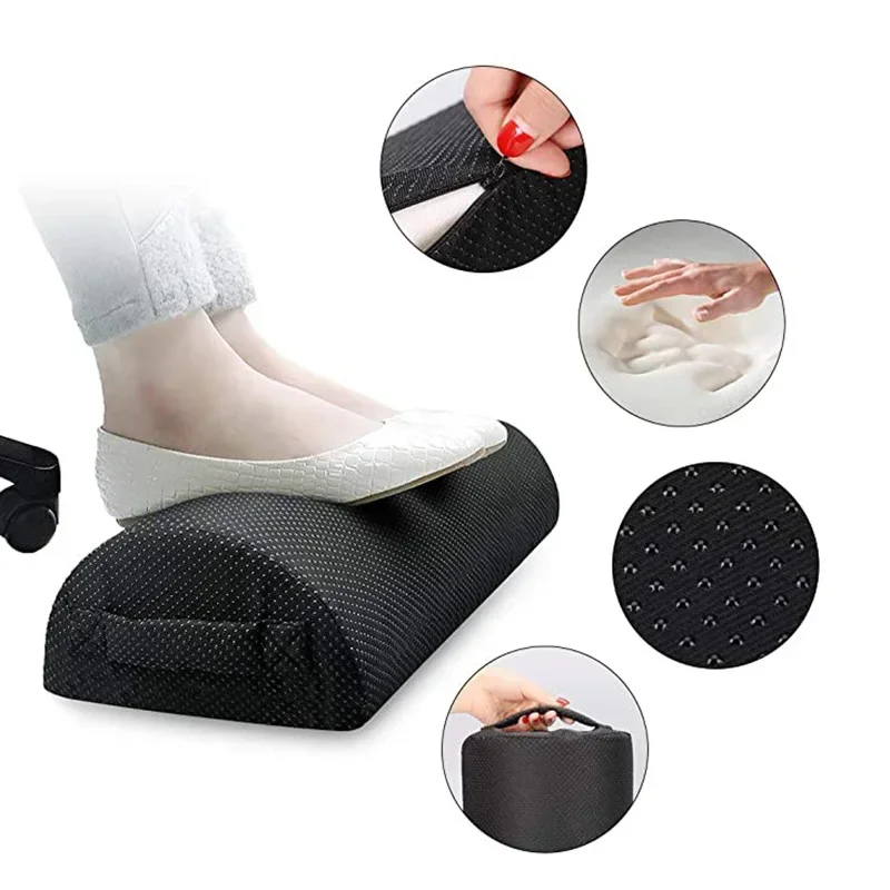 Semicircle Foot Rest Pad Slow Rebound Leg Pad Office Ottoman Pregnant Woman Side Sleeping Knee Pillow Footrest Massage Support