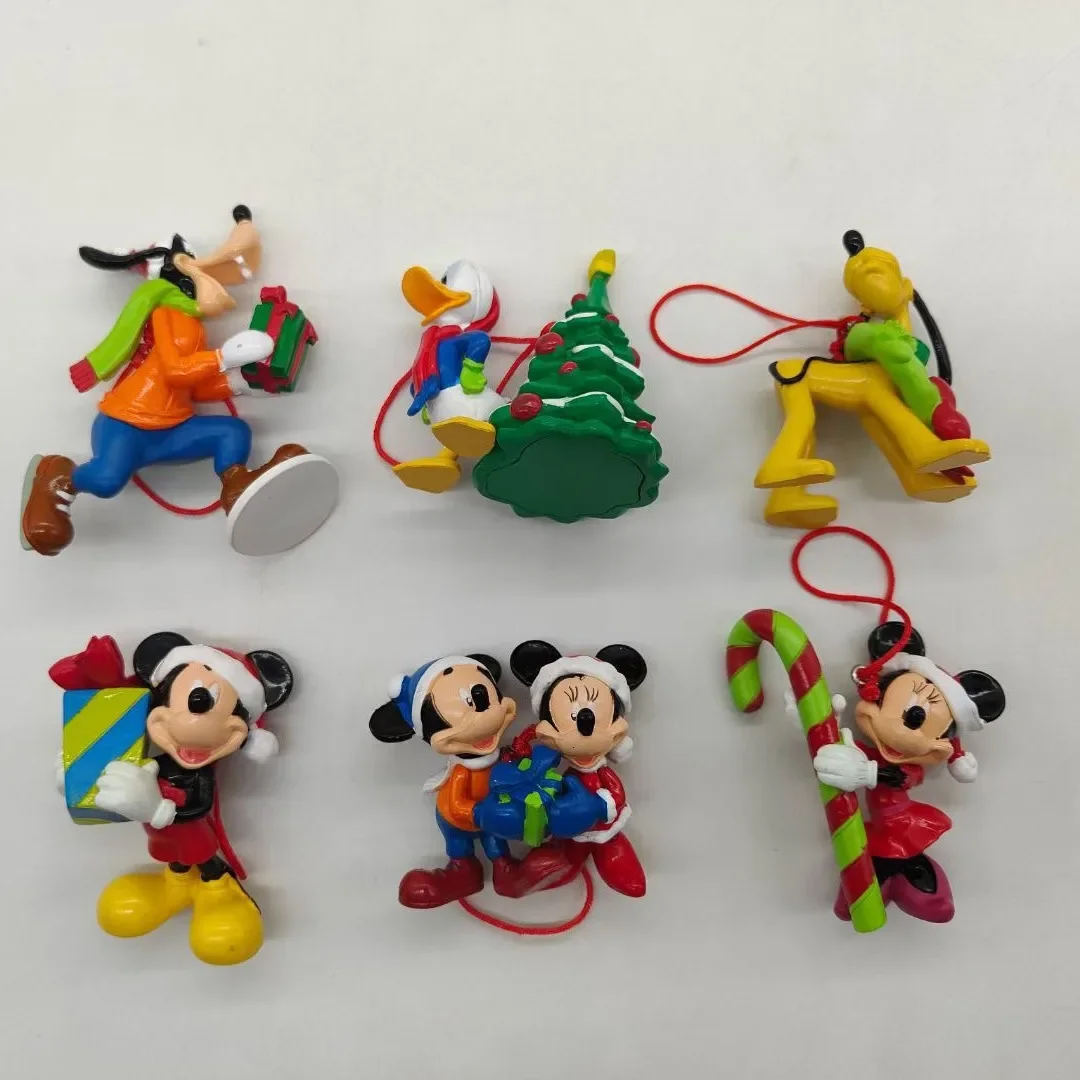 3D Disney Mickey Mouse Minnie Christmas Tree Hanging Toy 6pcs/Set Christmas Hanging Car Decoration Party Home Decoration Gifts