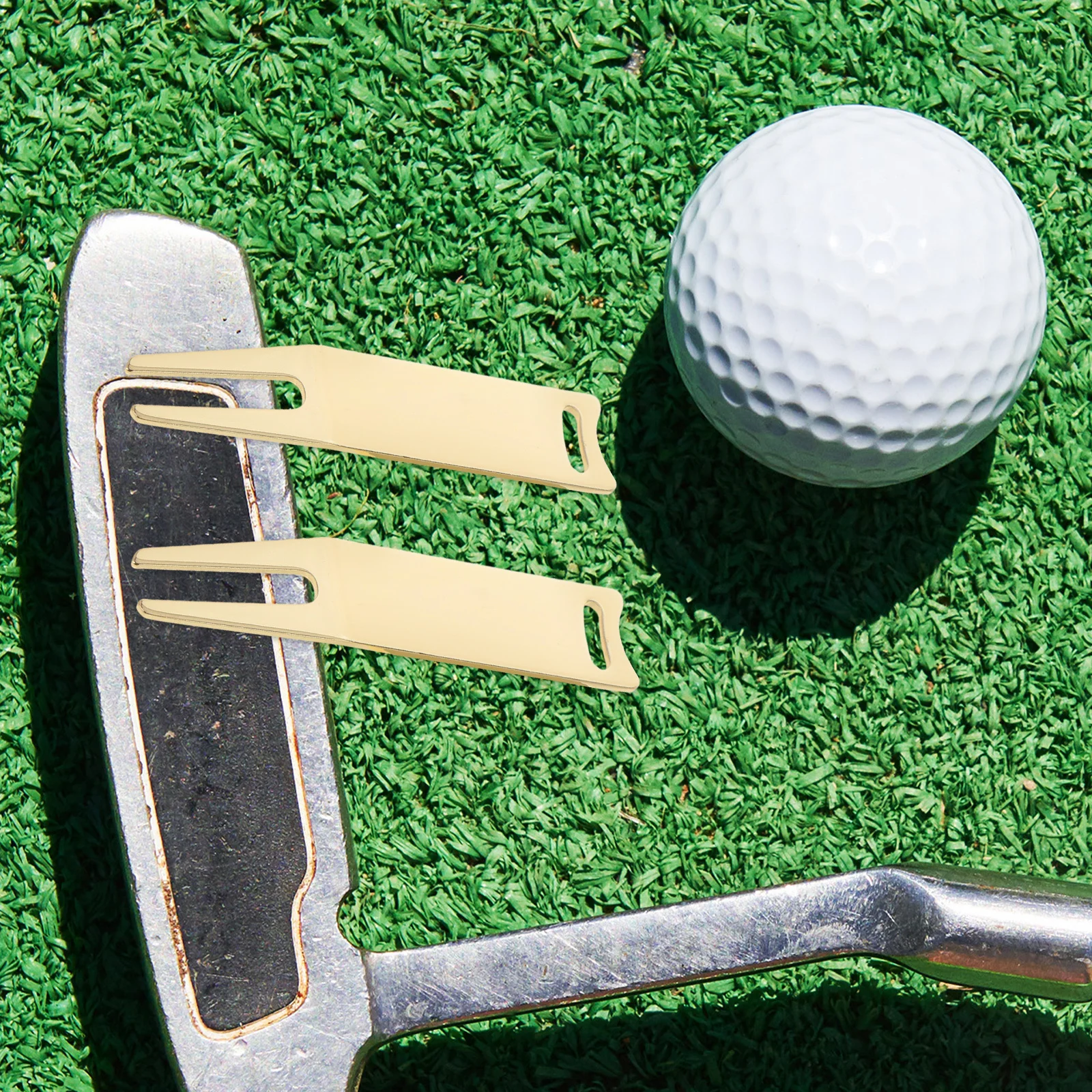 

2Pcs Metal Golf Fork Durable Divot Repair Tool Golf Green Maintenance Accessory Ball Mark Fixer Ball Mark Repair Tool