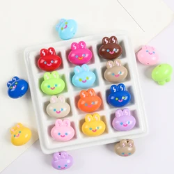 5Pcs Luminous Color Acrylic Cartoon Rabbit Beads Loose Beads For DIY Making Bracelet Key Ring Key Chain Accessories Charms