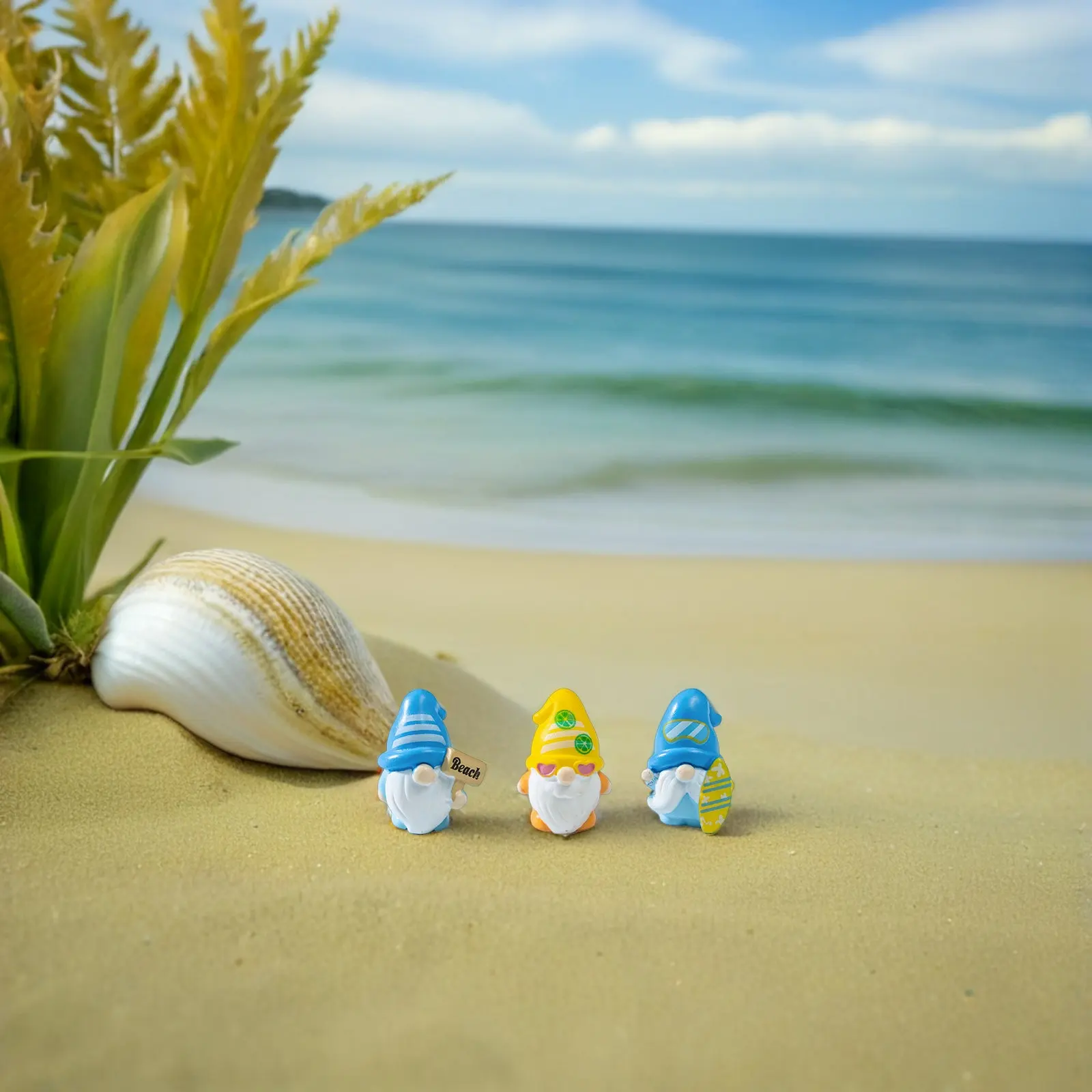 12Pcs Mini Gnomes Resin Dwarf Decor Set Beach Theme Garden Pool Party Tabletop Kitchen Landscape Statue Small view 4