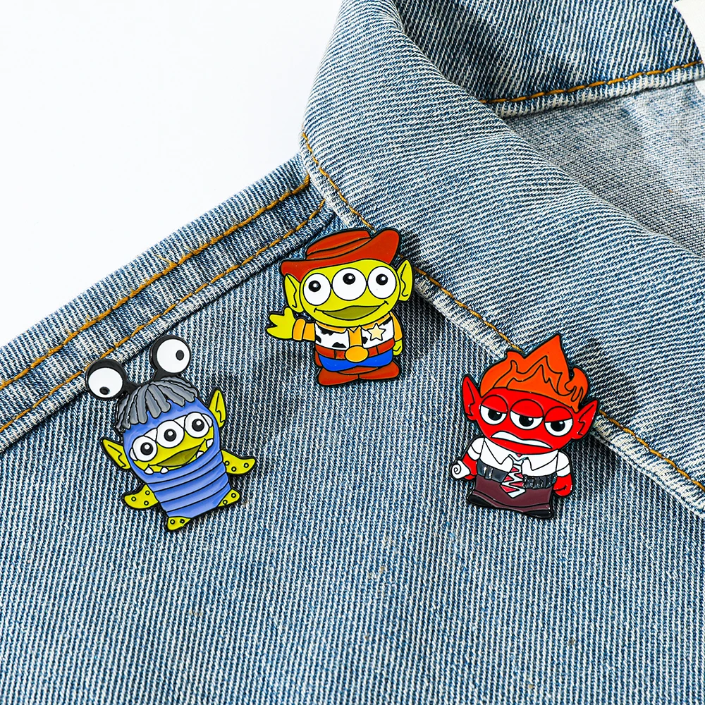 3 Broches de Toy Story, de dibujos animados, de alienígenas, bonitos, de moda, de esmalte, insignias de Potter, joyería para ropa, regalo para amigos