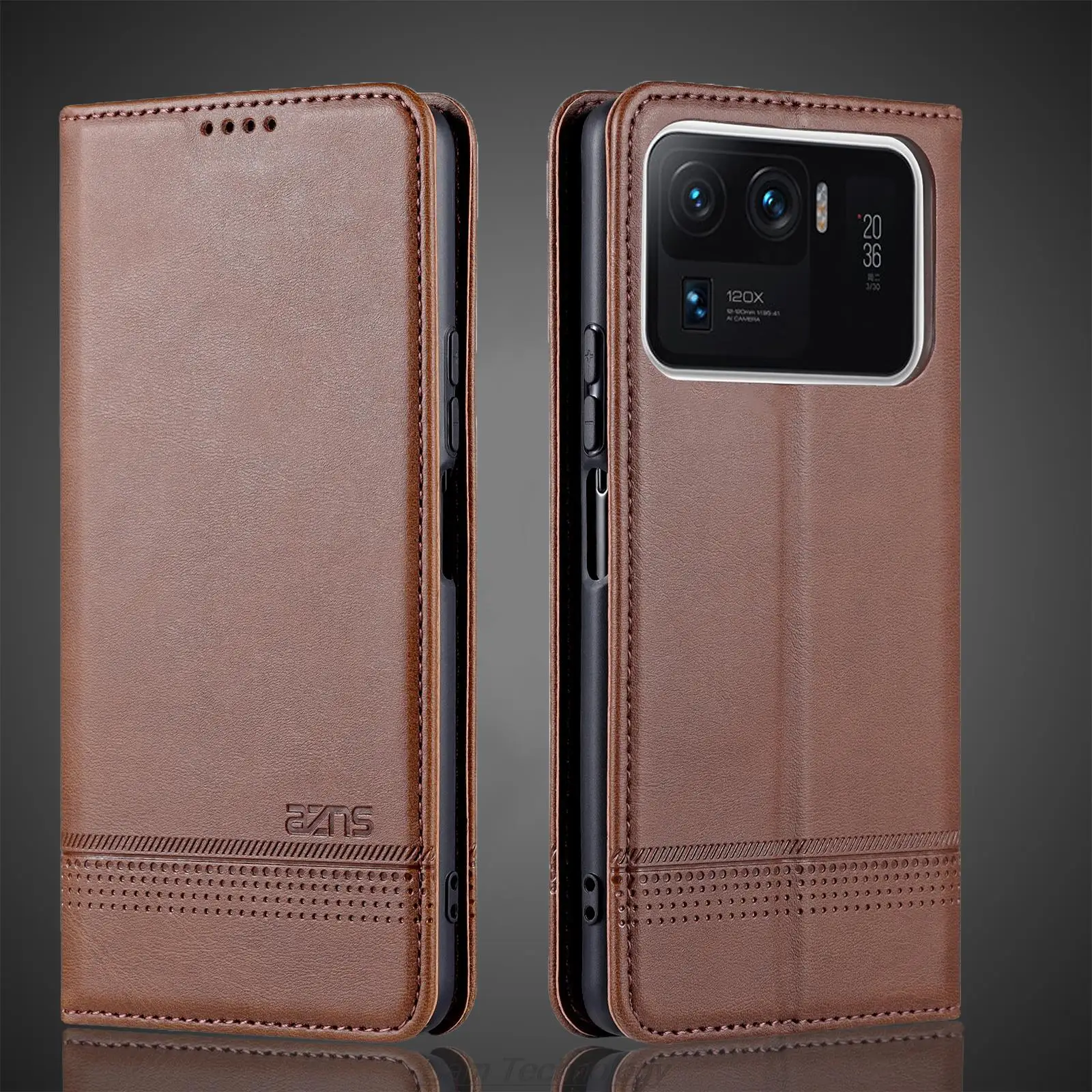 Cao Cấp Từ Hấp Phụ Da Lắp Ốp Lưng Cho Xiaomi Mi 11 Cực Mi11U Flip Cover Ốp Lưng Bảo Vệ Capa Fundas Coque