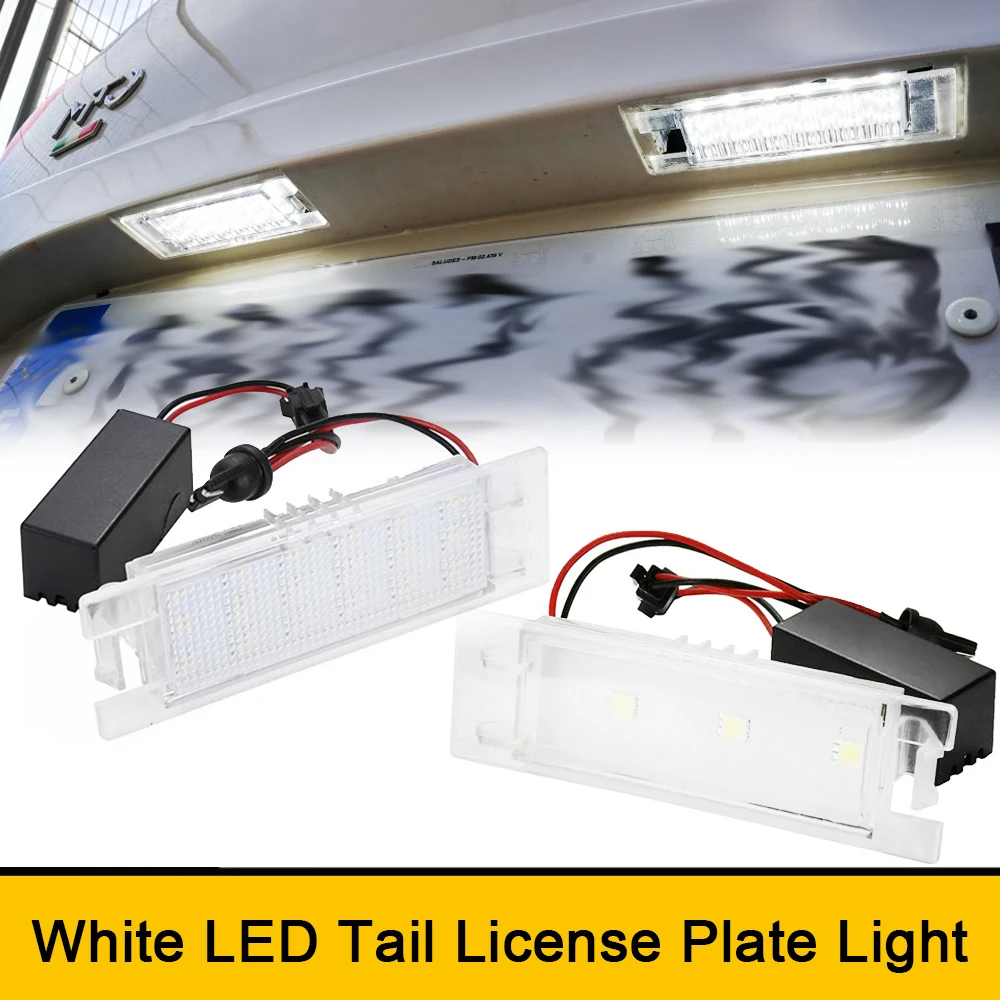 2x LED Rear Bumper License Number Plate Lights Canbus For Fiat Tipo Seicento Ritmo Multipla Marea Linea Grande Punto Egea Doblo