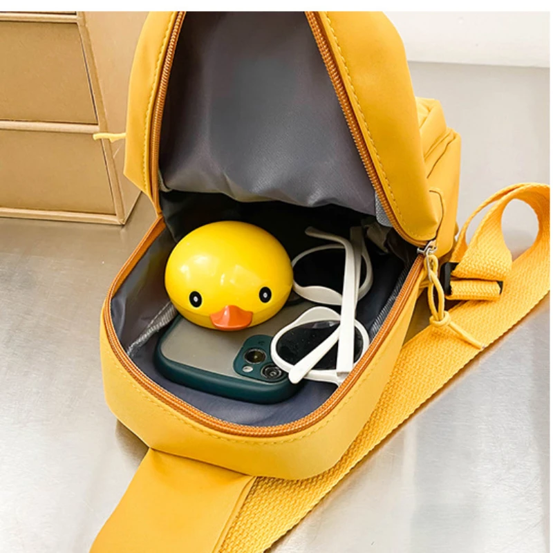 Sac à main Kawaii Duck pour enfants, sac banane initié, sac à dos portefeuille poitrine, sacoche en toile, sac messager pour enfants, garçons et filles