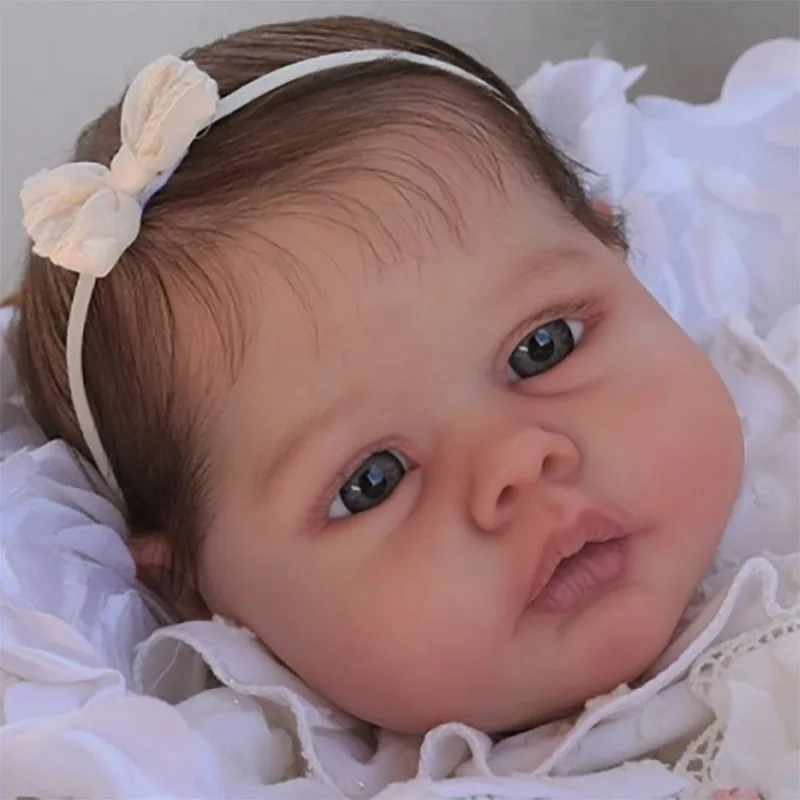 20 inch ongeverfd onvoltooide herboren poppenset Nicol frisse kleur DIY-onderdelen met stoffen lichaam en ogen