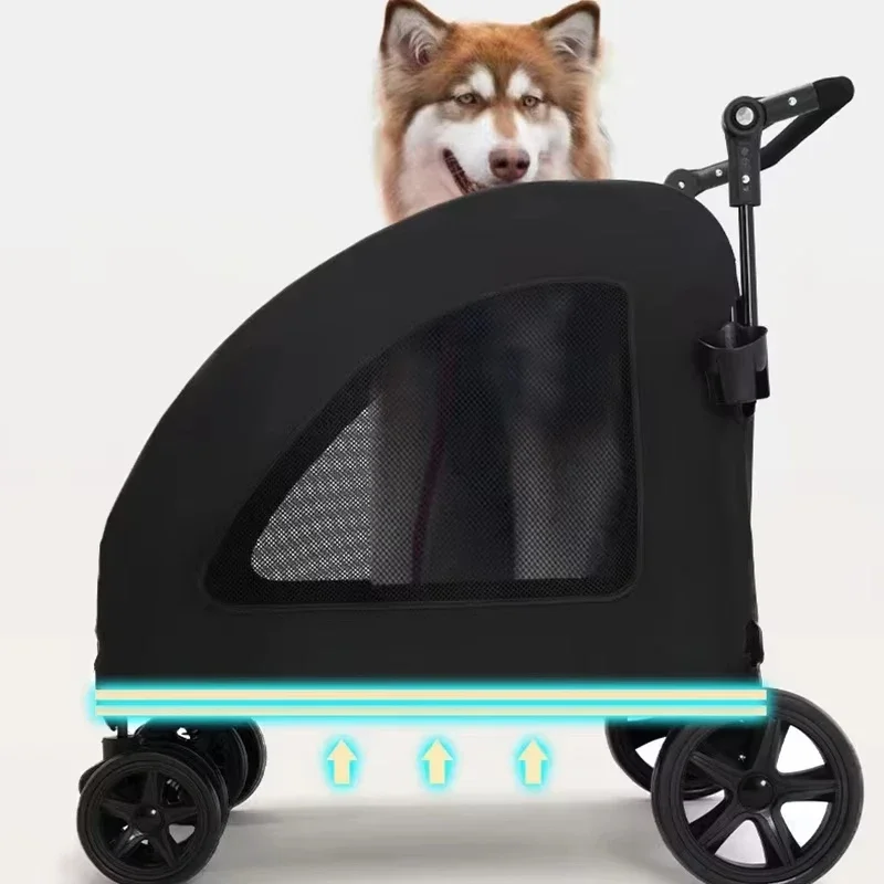 Hot Selling Custom Luxury 4-Wheel Pet Cart for Large Medium Dogs Hot Selling Bag Folding Dog Stroller