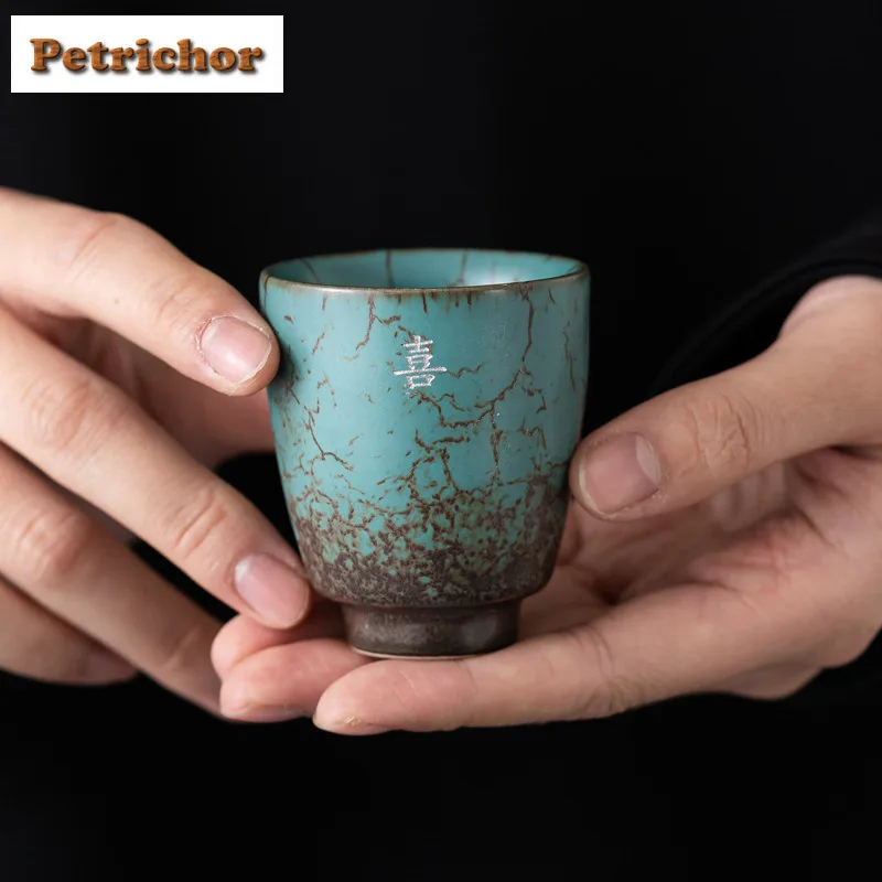 

Kiln Fambe Evergreen Glaze Teacup Элегантная чашка для чая для чайной дегустации чашки для запаха Jianzhan Master Cups Аксессуары для чайных наборов