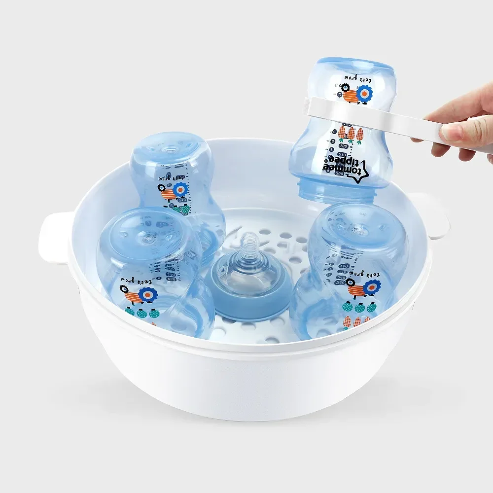 Microwave Steam Sterilizer for Baby Bottles Temperature Nipple Sterilizer Bottle Holder Storage Box Baby Bottle Warmer BPA Free