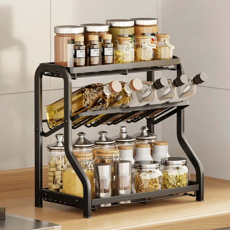 

Wholesale Custom 3-Tier Metal Countertop Shelf-Durable Multifunctional Space Saving Organizer Coffee Mugs Condiments Rack