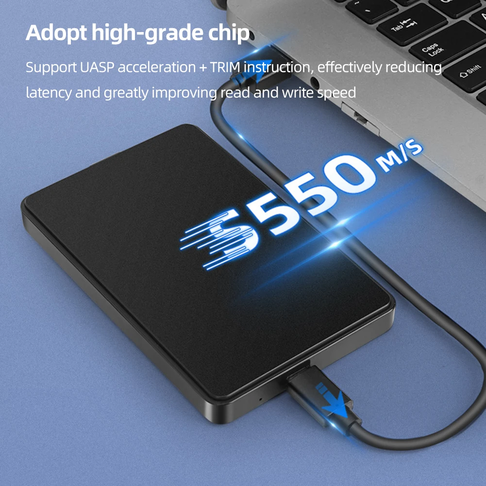 Boîtier de disque dur SATA USB3.1 type-c, vitesse de transfert 6Gbps, boîtier de disque dur Mobile Plug and Play pour système Windows/Mac Os/Linux