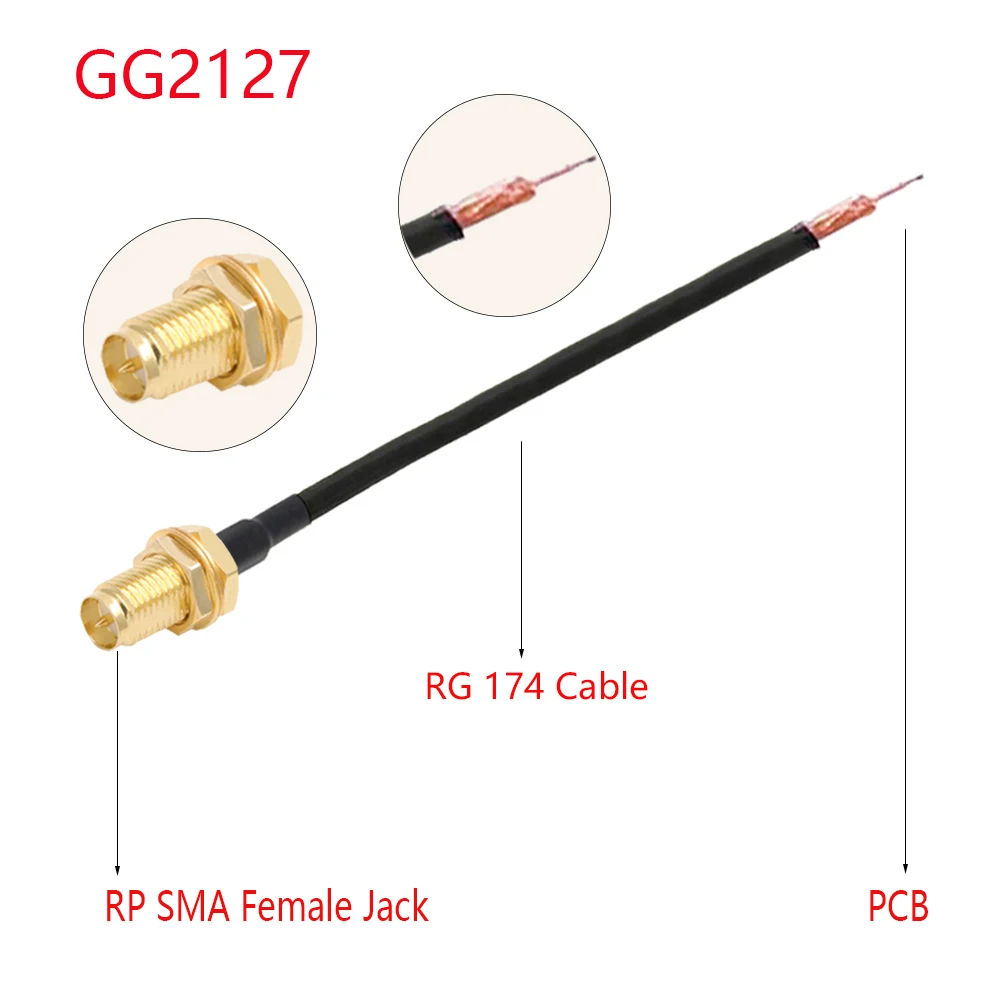 1 قطعة نهاية واحدة SMA أنثى RP SMA أنثى جاك إلى PCB لحام ضفيرة RG174 كابل واي فاي راوتر لاسلكي لتحديد المواقع جي بي آر إس سلك موصل